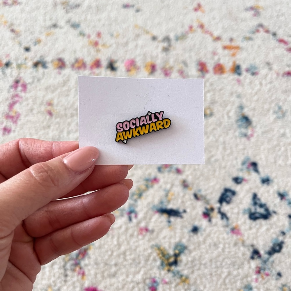 Socially Awkward enamel pin